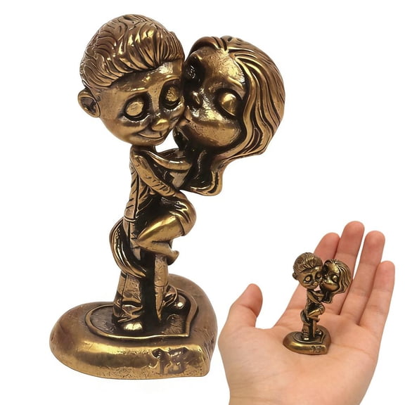 NOVELAR Retro Brass Decorative Figurine, 2.0 in Tall with Warm Aged Finish, Adds a Touch of Romantic and Luxurious Texture to Any Space, Ideal for Bedside Tables, Office Desks, or Display Shelves