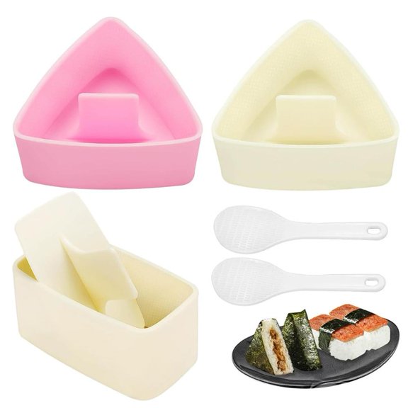 NOVELAR Reusable Rice Ball Press, 3.31x3.31x1.56 in Triangle Shape, Versatile for Dough and Ice Cream, Ideal for Meal Prep and Parties
