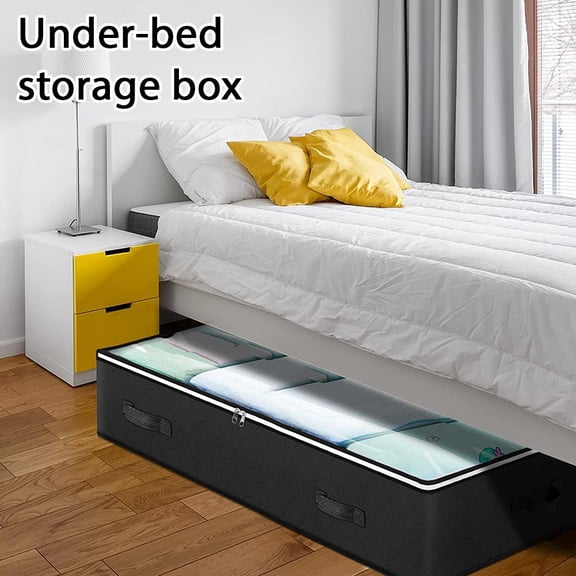 NOVELAR Rolling Underbed Storage Container, 7.09 in Height Fits Under Most Beds, Easy Pull-Out Design for Convenient Access, Perfect for Bedroom or Dorm Organization
