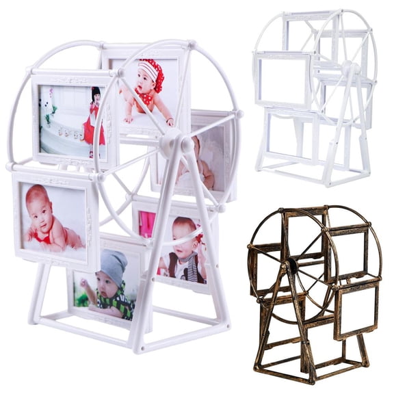 NOVELAR Rotating Multi-Picture Frame, 12.6 Inches Tall with Flip-Open Panels, Easy Photo Swapping, Perfect for Family Memories and Gifts