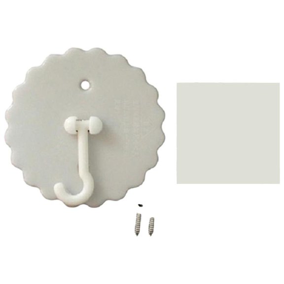 NOVELAR Round Plastic Hook, 4.7 Inch Diameter, One-Touch Mounting with Hair Dryer, Ideal for Bed Canopy and Net Installation