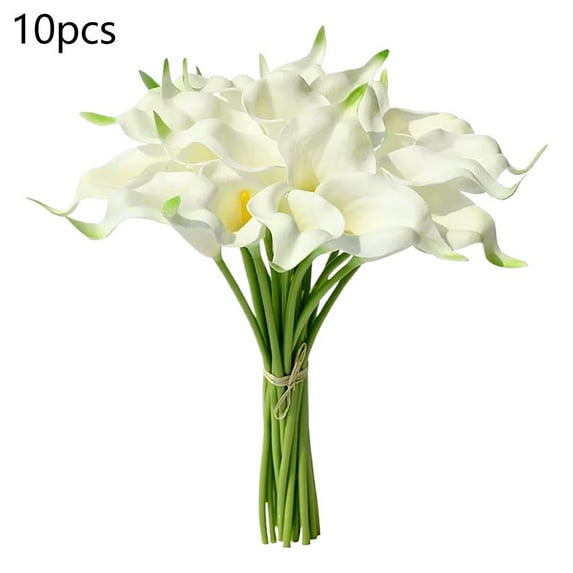 NOVELAR Set of 10 Fake Calla Lilies, Multicolored Plastic Flowers, Long-Lasting Indoor/Outdoor Decor, No Watering Needed, Ideal for Vases and Table Arrangements