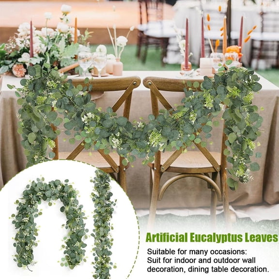 NOVELAR Silk Eucalyptus Vine, 70-Inch Long Artificial Greenery, Perfect for Dining Table Centerpieces and Wall Decor