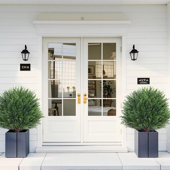 NOVELAR Simulated Cypress Plant, 15.75 in Lifelike Decorative Tree, Easy Insertion into Soil or Pots, Enhances Courtyard and Flower Bed Landscaping