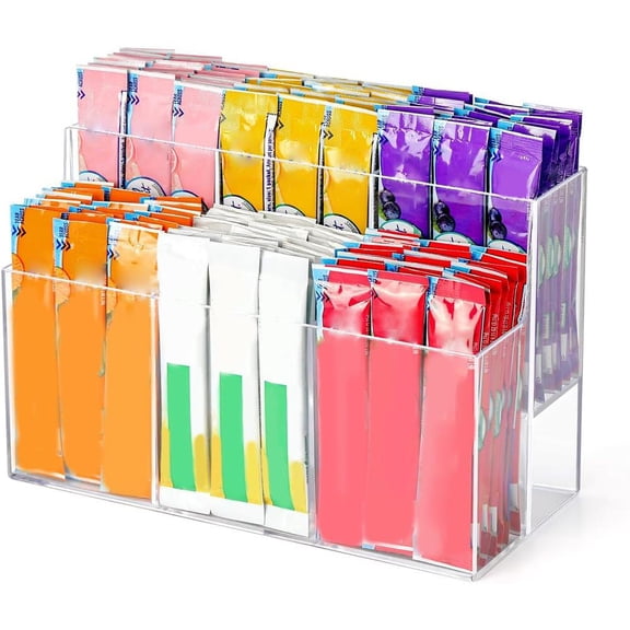 NOVELAR Stackable Acrylic Pantry Organizer, 7.9 x 3.5 x 5.1 in, Holds Protein Bars and Sugar Packets, Perfect for Kitchen Cabinet or Refrigerator Storage