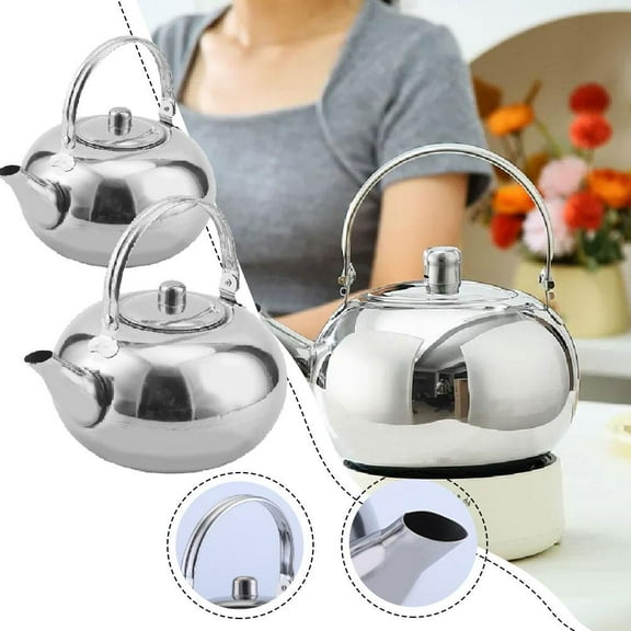 NOVELAR Stainless Steel Tea Pot, 2 Qt Capacity & Easy to Clean, Ideal for Daily Tea Brewing