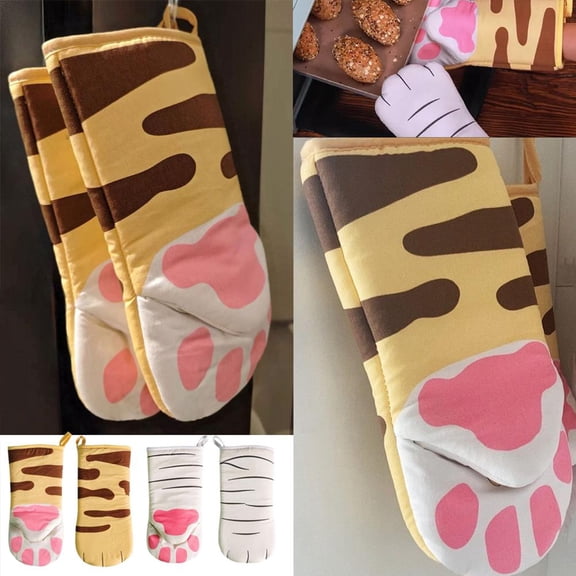 NOVELAR Stylish Cat Paw Design Oven Mitt, Prevents Scalds and Burns, Great for Cooking, Grilling, and Outdoor BBQs