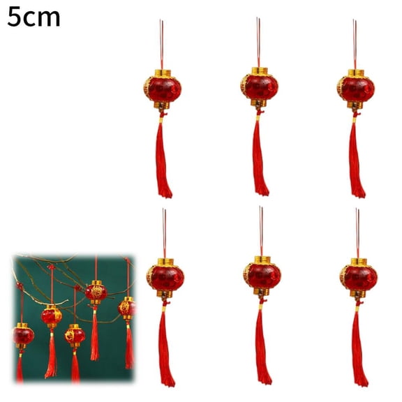 NOVELAR Traditional Red Lanterns with Good Fortune Symbol, Water-Resistant Plastic Material, Easy to Hang for Indoor and Outdoor Holiday Decor