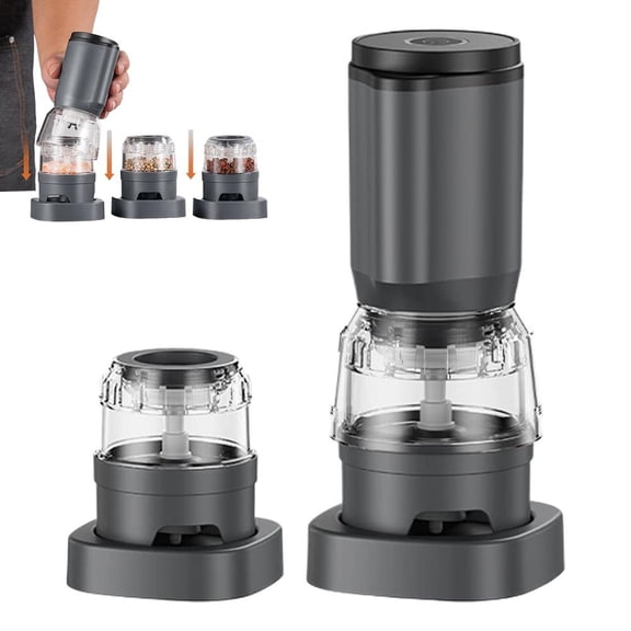NOVELAR USB Rechargeable Electric Grinder Set, Lightweight ABS Body with 7.5 Inch Height, Touch-Button Operation for Effortless Grinding, Great for Chefs and Home Cooks