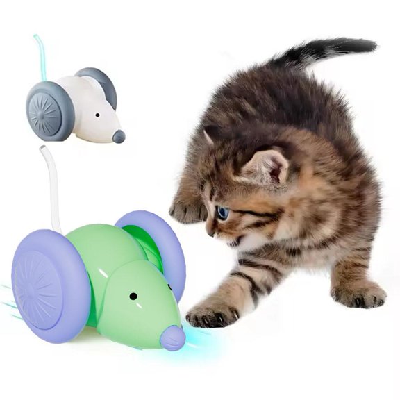 NOVELAR USB Rechargeable Interactive Cat Toy, 2.36 x 1.57 in Compact Size, 1.5-Hour Playtime with Auto Motion, for Stimulating Indoor Play Sessions