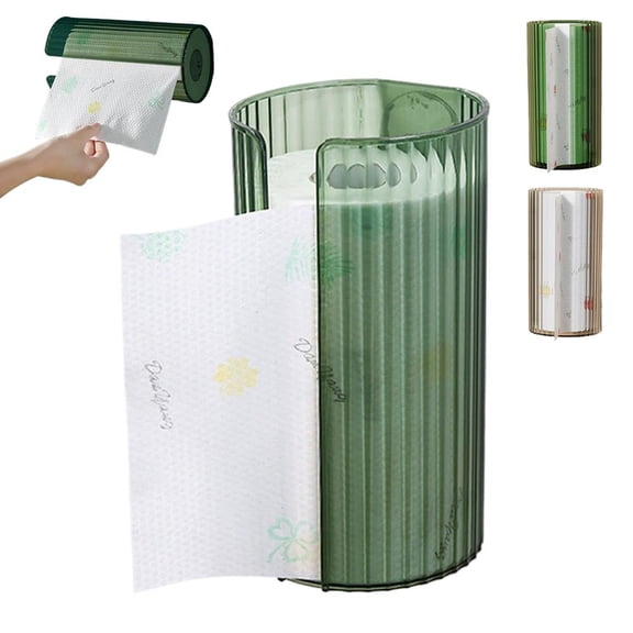 NOVELAR Under Cabinet Paper Towel Holder, 4.25 in Deep Plastic Mount, Anti-Slip Roll Design, Organizes Kitchen or Bathroom Efficiently