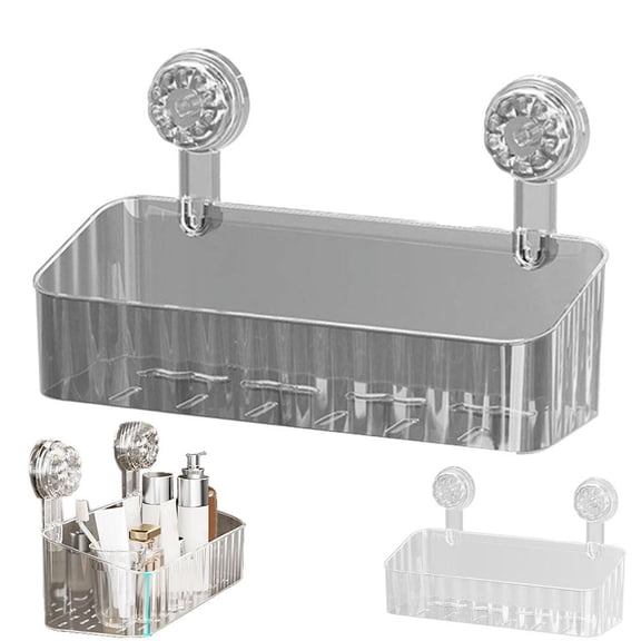 NOVELAR Vertical Suction Cup Organizer, 3.94 in Tall, Strong Load-Bearing and Space-Saving Design, Great for Storing Small Items on Tile or Glass