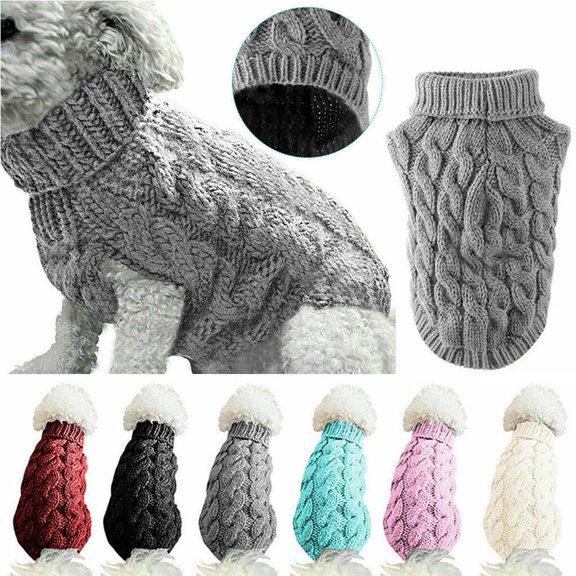 NOVELAR Warm Pet Sweater, Stretchy Fit for Easy Dressing, Fashionable Cable Knit for Small Dogs and Cats