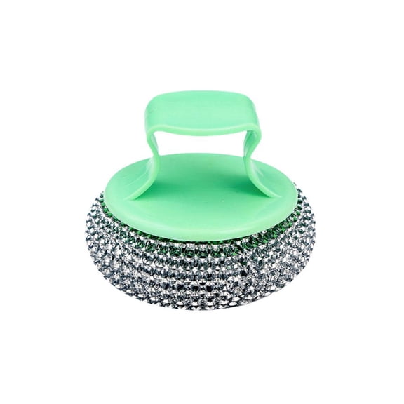 NOVELAR Washable Steel Wire Cleaning Ball with Non-Slip Handle, Detachable Design for Easy Replacement, Perfect for Scrubbing Burnt-On Food from Frying Pans and Baking Sheets