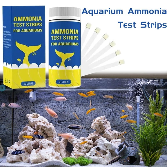 NOVELAR Water Quality Test Strips for Aquariums, 50 Strips, Dip & Read Ammonia Levels, Keep Your Fish Safe in Home Aquariums