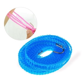 NOVELAR Wind-Proof Retractable Clothesline, 16.4 ft Long with Two Hooks, Easy to Fasten on Any Rod or Bar, Perfect for Outdoor Drying on Trips