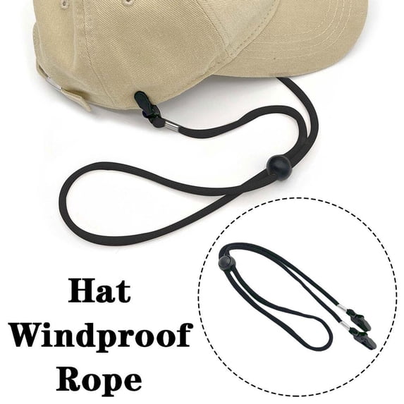 NOVELAR Windproof Hat Lanyard, 31.5 in, Lightweight Polyester Cord with Clip, Keeps Hat Secure for Outdoor Sports