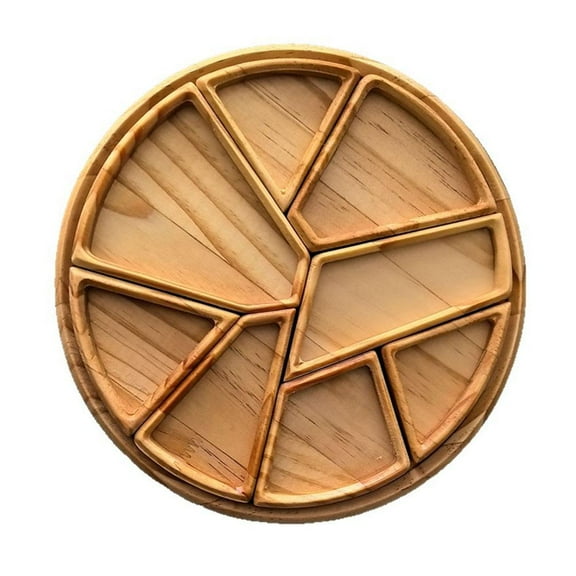 NOVELAR Wooden Compartment Tray, 9.75 Inch Square, Flexible Food Storage for Dips and Finger Foods, Ideal for Indoor Picnics and Holiday Gatherings