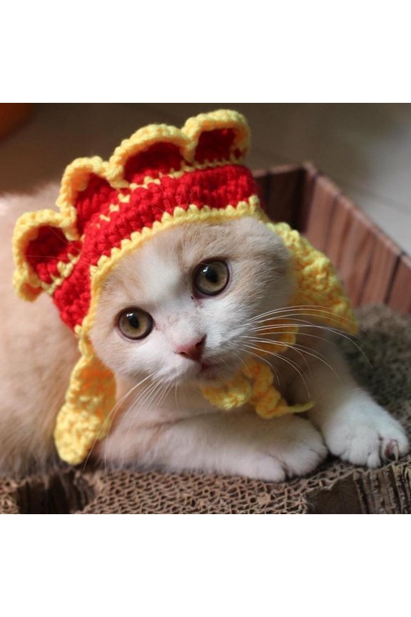 Yarn Knit Cat Hat in Multiple Colors, Handmade Weaving with Cute Decor, Fun Daily or Holiday Wear