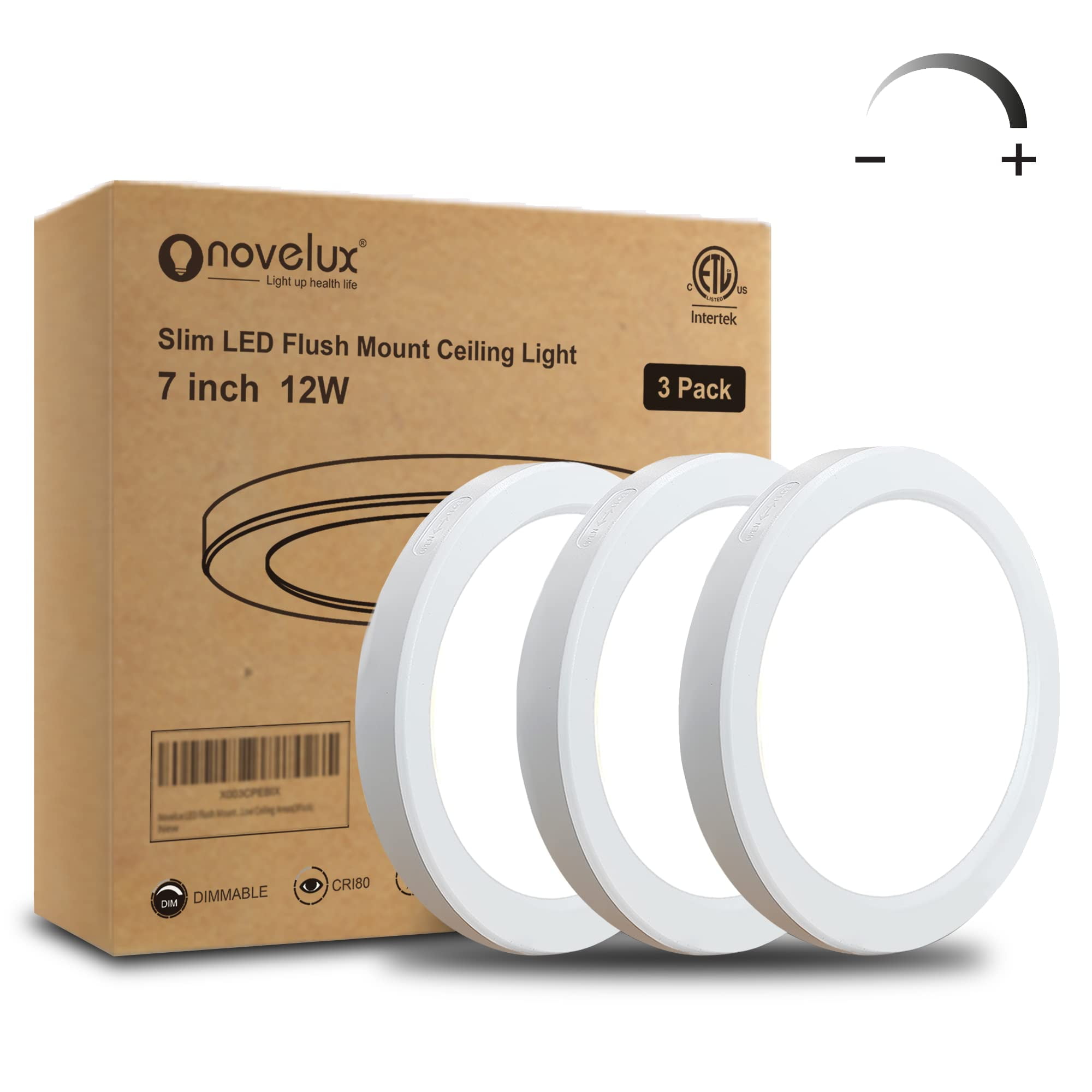 NOVELUX ETL 7 Inch Small LED Flush Mount Ceiling Light Dimmable,5000k ...