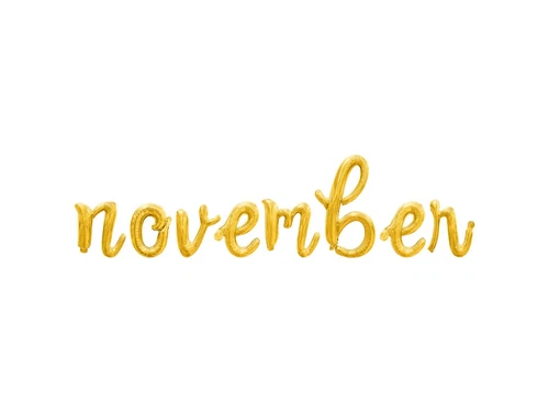 NOVEMBER Cursive Letter Balloon Banner - Birthday Month Party Supply ...