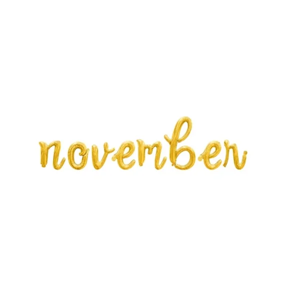 NOVEMBER Cursive Letter Balloon Banner - Birthday Month Party Supply ...