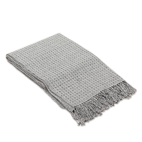 NOVICA Alpaca blend throw, 'Wintry Combination'