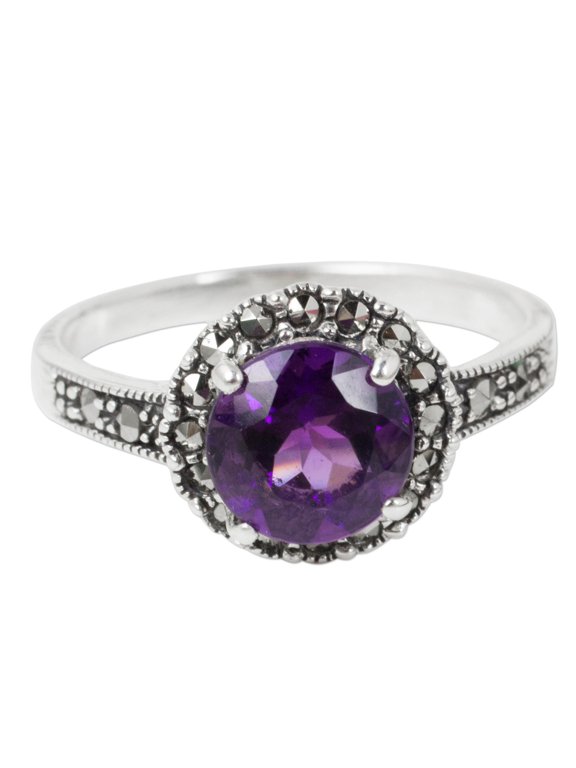 Amethyst Contemporary Belle Artisan Unique Gift Single Stone Ring