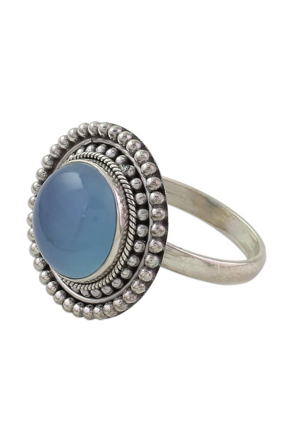 Blue chalcedony cocktail ring, 'Azure Skies'