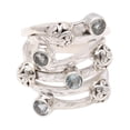 thumbnail image 1 of NOVICA Blue topaz cocktail ring, 'Exuberant Beauty', 1 of 8