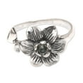 thumbnail image 1 of NOVICA Artisan Handmade Blue Topaz Cocktail Ring Flowermotif .925 Sterling Silver Indonesia Birthstone Floral Gemstone 'Melancholy Flower', 1 of 6
