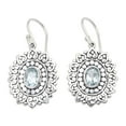 thumbnail image 1 of NOVICA Handmade .925 Sterling Silver Blue Topaz Dangle Earrings Traditional Floral with Jewels Indonesia Gemstone 'Spring Loyalty', 1 of 6