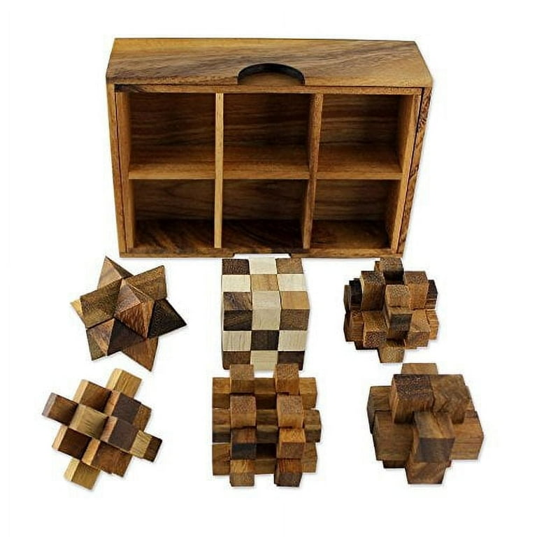 NOVICA Brown Hand Crafted Raintree Wood Puzzle Game,'Puzzles NOVICA Brown Hand Crafted Raintree Wood Puzzle Game,'Puzzles