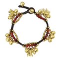 thumbnail image 1 of NOVICA Carnelian charm bracelet, 'Fortune's Melody', 1 of 4