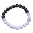 thumbnail image 1 of NOVICA Handmade Ceramic Lava Stone Beaded Stretch Bracelet from Bali No Black White Indonesia [6.25 in Inner Circ. x 0.3 in W] 'Mesmerizing Contrast', 1 of 7