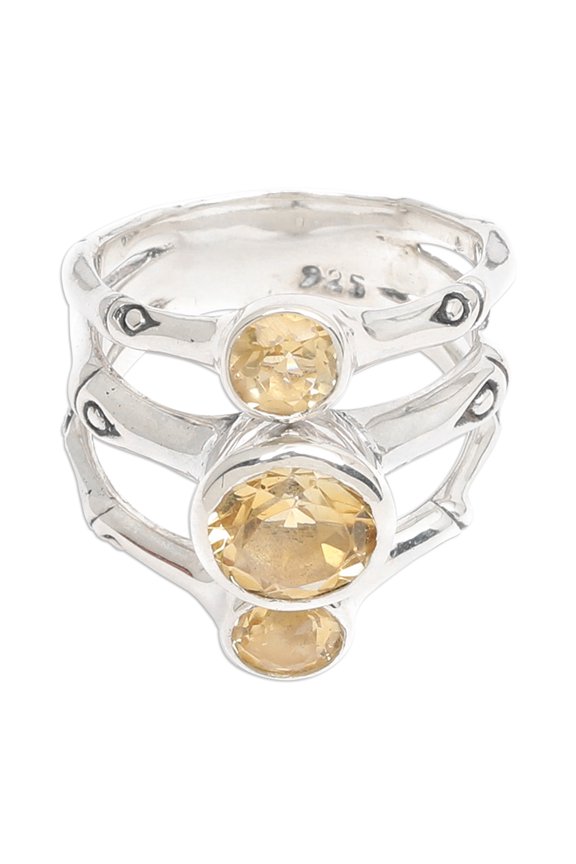 Citrine multi-stone ring, 'Bamboo Dew'