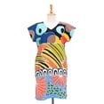 thumbnail image 1 of NOVICA Artisan Handmade Cotton Batik Shift Dress Artisan Crafted Clothing Multicolor Printed Thailand Floral ' Summer Air', 1 of 5