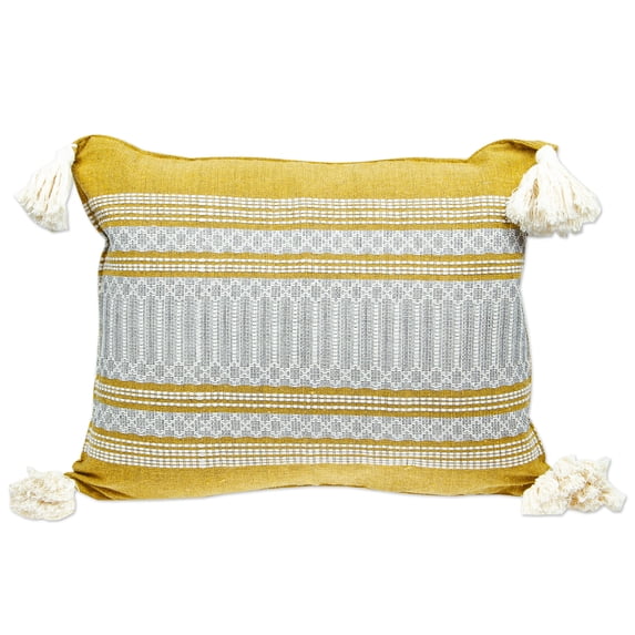 NOVICA Cotton cushion cover, 'Honey Tradition'