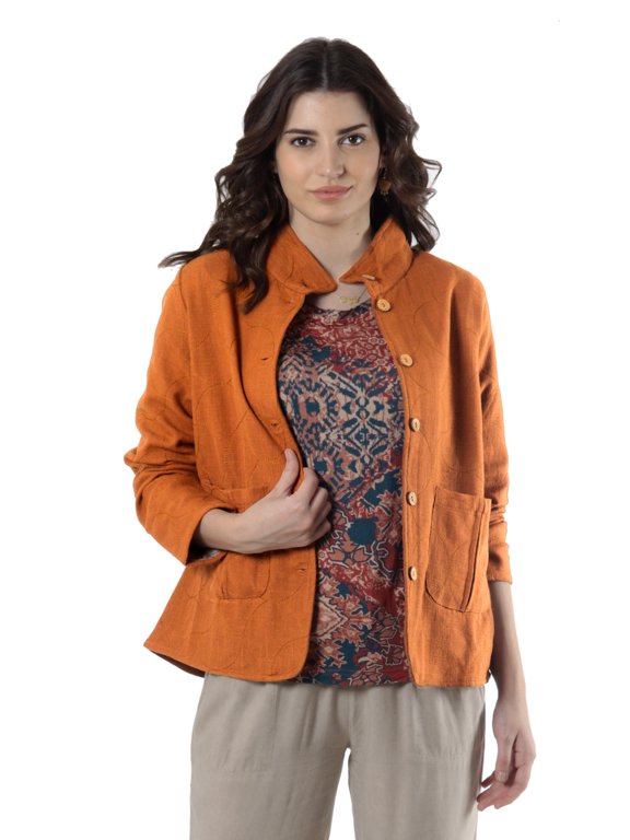 Cotton Pumpkin Fantasy Embroidered Artisan Women's Fashion Jacket