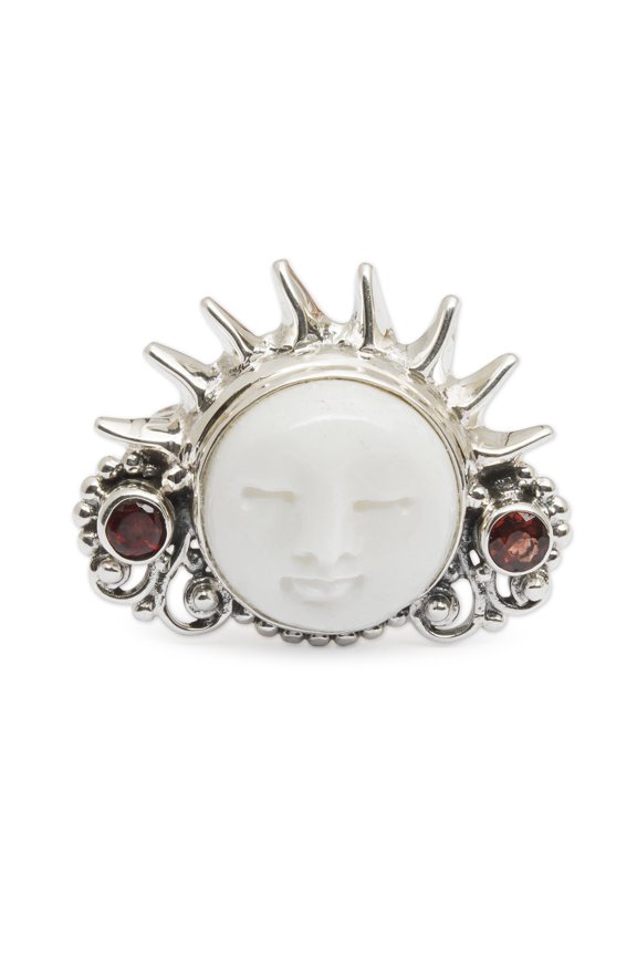 Garnet cocktail ring, 'Passionate Sunrise'
