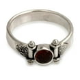 thumbnail image 1 of NOVICA Artisan Handmade .925 Sterling Silver Garnet Solitaire Ring | Modern Red Single Stone Birthstone | 'Mystical Eye', 1 of 7