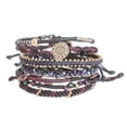 thumbnail image 1 of NOVICA Handmade Glass Beaded Macrame Bracelets in Black Set of 7 Wristband Guatemala Bohemian Sun 'Boho Histories in Black', 1 of 10