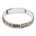 thumbnail image 1 of NOVICA Artisan Handmade Gold Accent Wristband Bracelet Sterling Silver Indonesia Balinese Traditional [7 in L x 0.4 in W] ' Graceful Spell Deluxe', 1 of 6