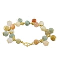 thumbnail image 1 of NOVICA Gold plated jade and quartz link bracelet, 'Sweet Jade', 1 of 6