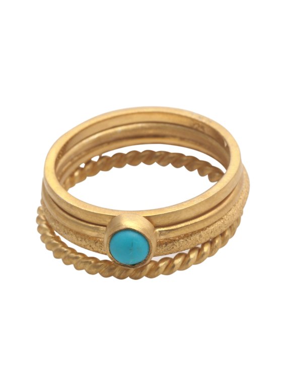 Gold Plated Align Artisan Unique Gift Handcrafted Stacking Rings