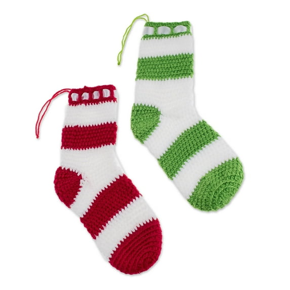 NOVICA Hand-crocheted ornaments, 'Waiting for Presents' (pair)