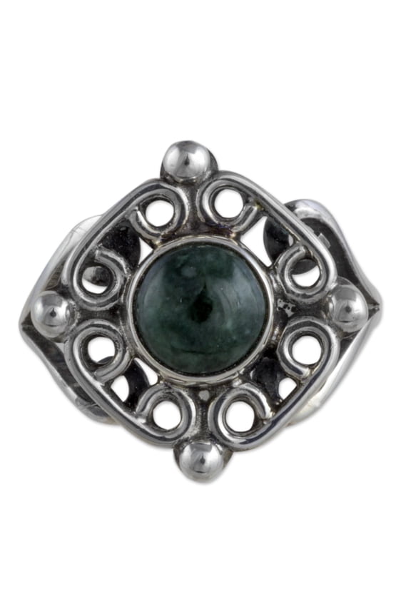 Jade cocktail ring, 'Maya Cardinal Points'