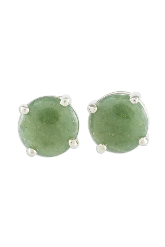 Jade stud earrings, 'Maya Sweets in Green'