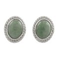 thumbnail image 1 of NOVICA Jade stud earrings, 'Oval Lassos', 1 of 7