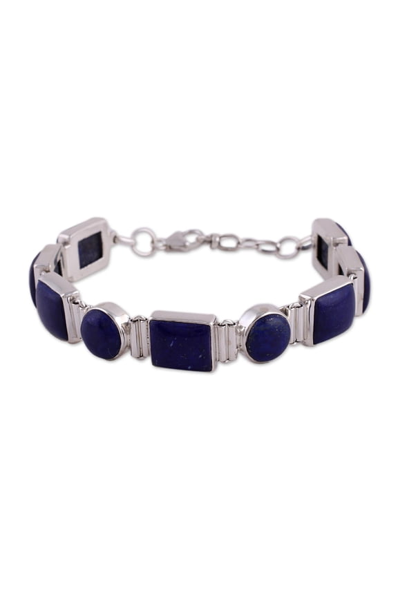 Lapis lazuli link bracelet, 'Connected'